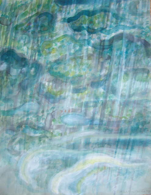 Im Regenwald, Aquarell